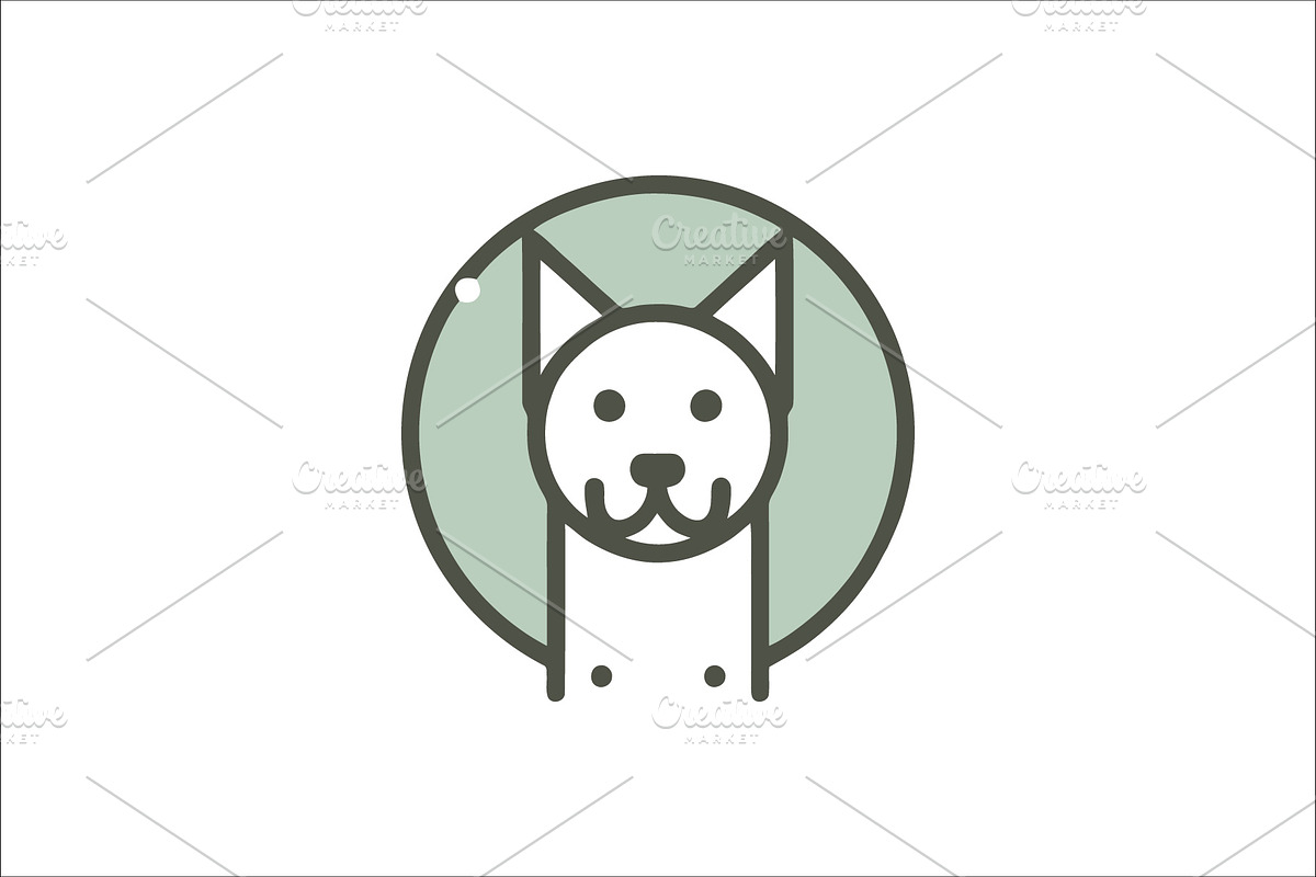 Minimalist Dog Face Logo Design