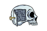puzzle in the skull, an Illustration by gunaonedesign (Thumbnail 1 of 4)