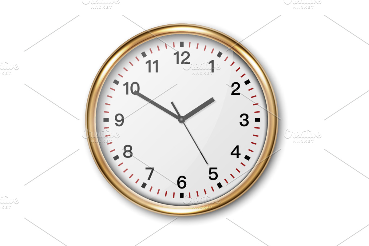 Wall Office Clock. Vector Set., an Object Graphic by Gomolach (Photo 5 of 10)