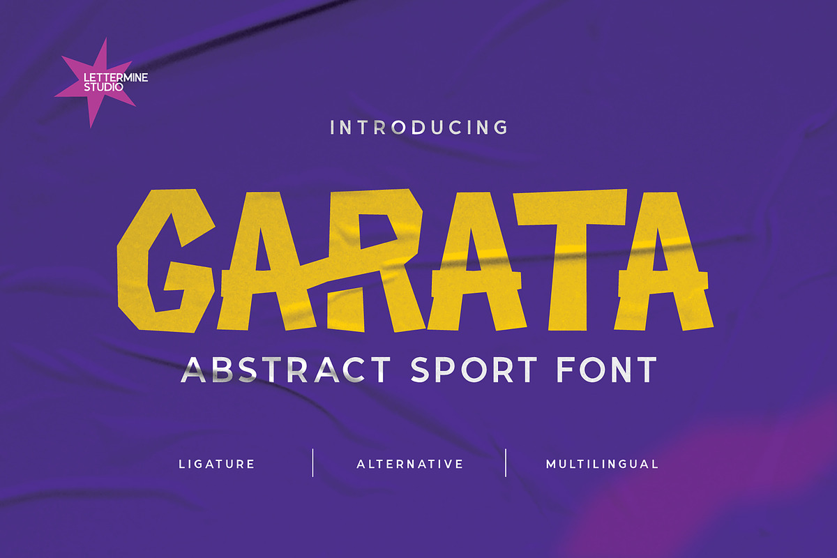 Garata – Dynamic Sport Display Font, a Sans Serif Font by Lettermine (Photo 1 of 10)