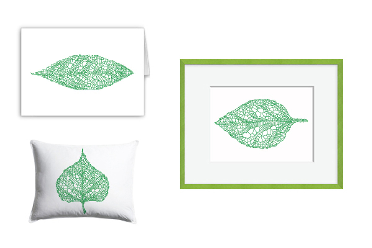 Green vein leaves, vector set, an Object Graphic by Illustree (Photo 2 of 2)