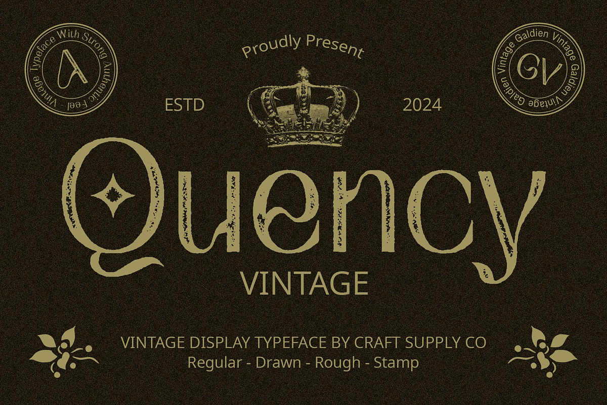 Quency Vintage, a Sans Serif Font by Craft Supply Co. (Photo 1 of 8)