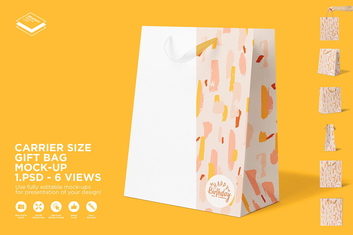 Carrier Size Gift Bag Mock-up, a Print Template by Branda Keeps (Photo 1 of 17)