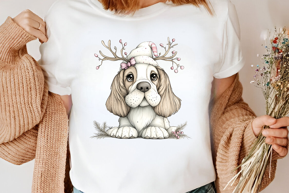 Whimsical Christmas Cute Dog Clipart, an Illustration by Canvas Craft (Photo 6 of 7)