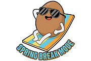 Spring Break Mode Potato T-Shirt SVG, an Object Illustration by Ghagra (Thumbnail 2 of 7)