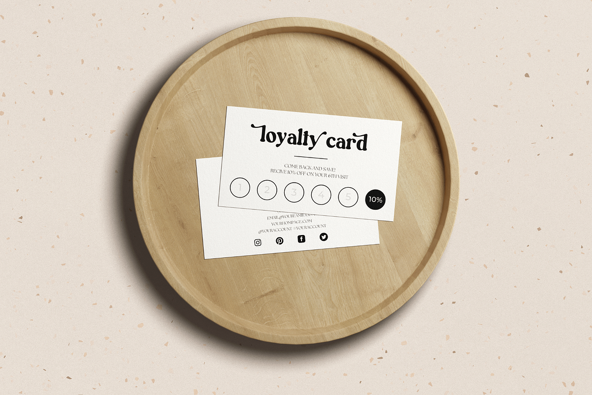 Retro Loyalty Card Canva Template, a Business Card Template by Hellohastore (Photo 2 of 9)