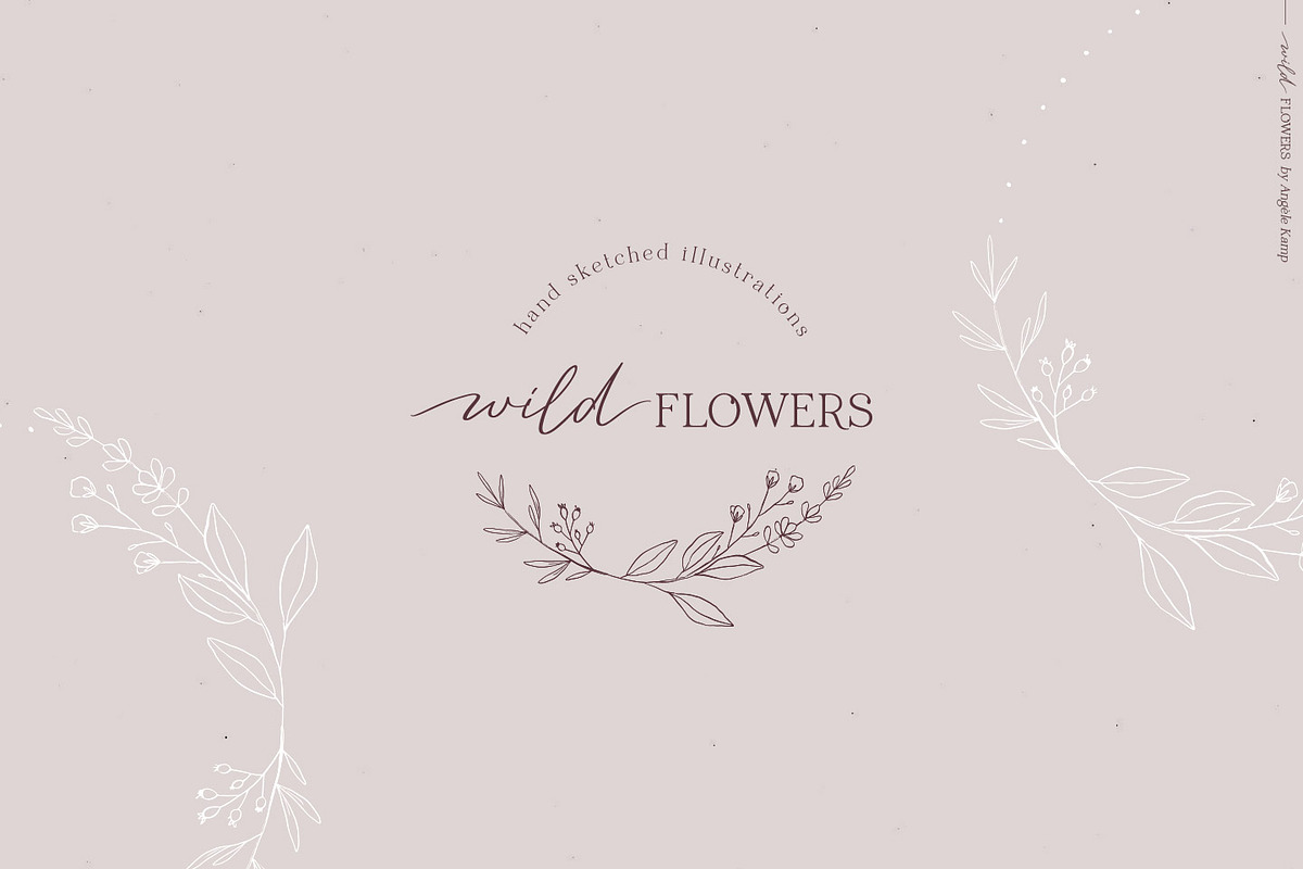 Wild flowers illustration clipart, an Illustration by Angele Kamp (Photo 11 of 15)