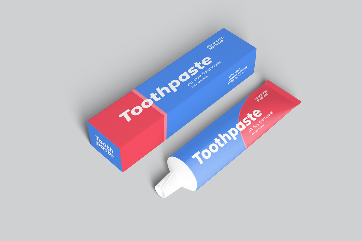 Toothpaste Packaging Mockups, a Cups & Container Mockup by artimasa (Photo 4 of 6)