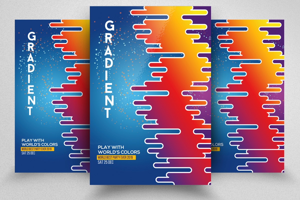 Gradient Style 4 Flyers Bundle, a Flyer Template by Design Up