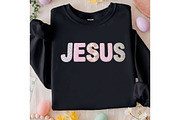Jesus Pink Lace Varsity PNG,Floral, an Illustration by Designking (Thumbnail 3 of 6)