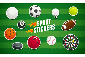Sport game balls stickers pack, a Sport Illustration by Vector Tradition