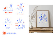 Easter Rabbits – Cute Hand Drawn Set, an Animal Illustration by danceyourlife (Thumbnail 5 of 8)