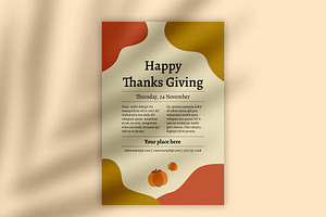 Beige Pumpkin Thanks Giving Poster, a Flyer Template by wavebreak
