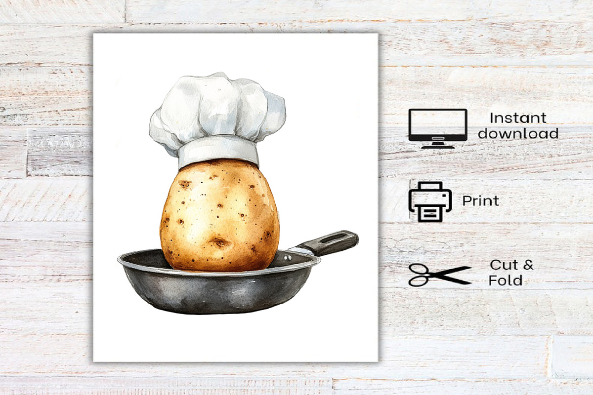 Watercolor Funny Potato Clipart, an Illustration by Canvas Craft (Photo 8 of 8)