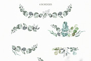 Watercolor eucalyptus clipart, an Illustration by OrangePeafowlArt (Thumbnail 3 of 10)