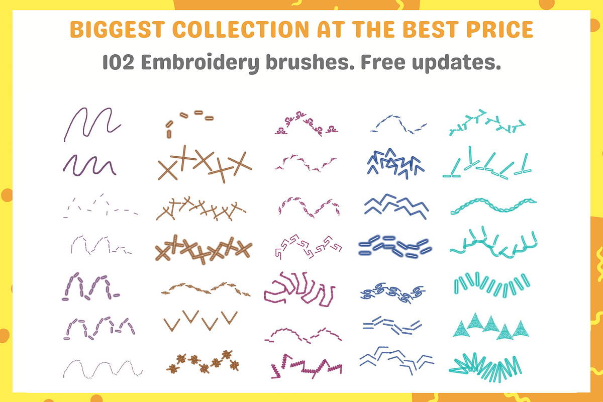 Procreate Stitch Embroidery Brushes, a Brush Add-On by nikiartcorner (Photo 3 of 7)