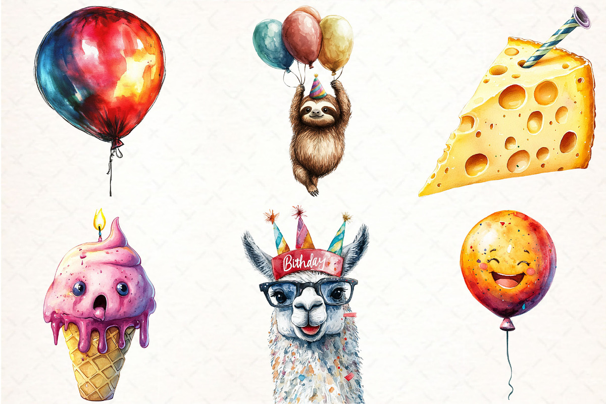 Quirky Funny Birthday Clipart PNG, an Illustration by Pixels.Craft (Photo 2 of 7)
