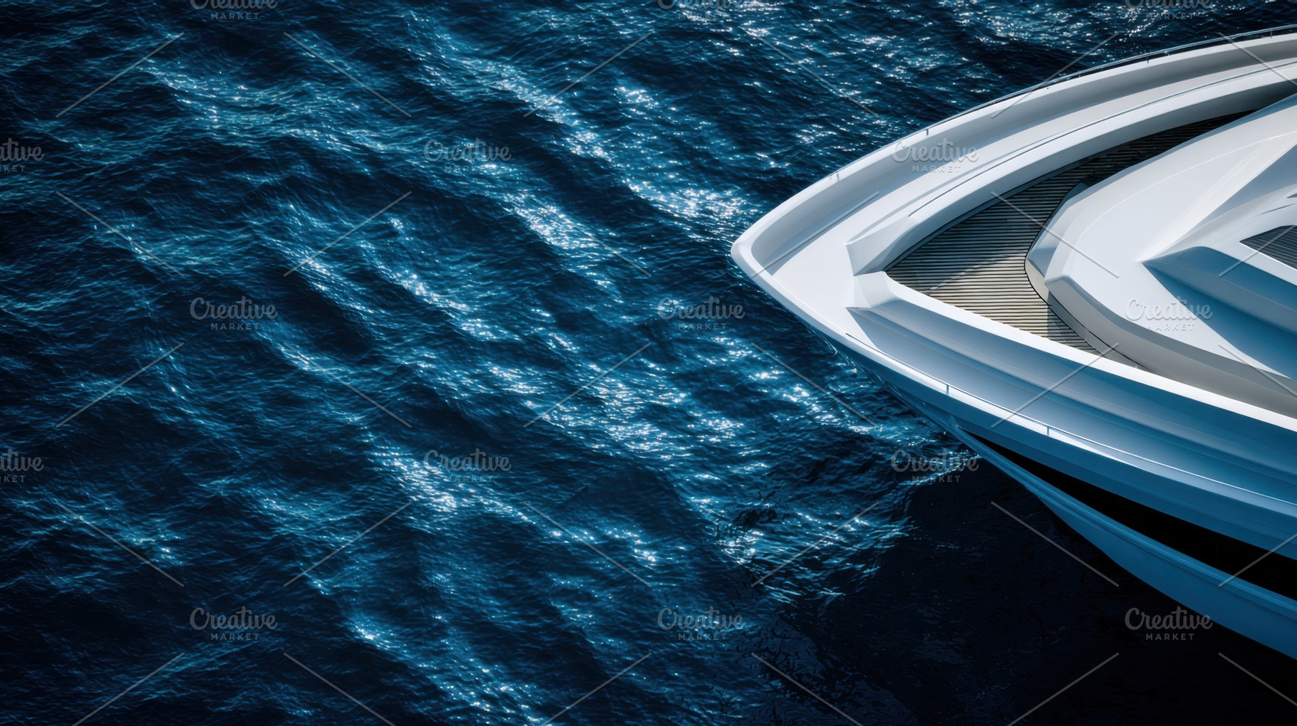 Yacht gliding on blue water surface, a Photo by Beautiful things