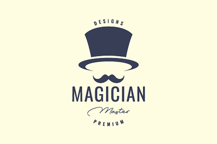 long mustache long hat magician logo, a Branding & Logo Template by devastd