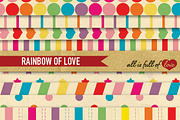 Retro Rainbow Background Paper, a Pattern Graphic by All is full of Love (Thumbnail 1 of 4)