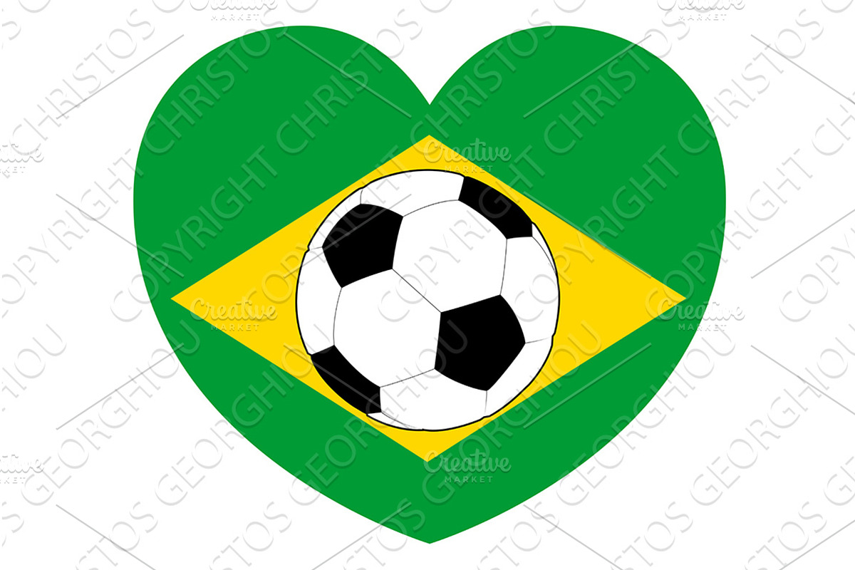 Brazil Brazillian Flag Soccer, a Sport Illustration by Christos Georghiou
