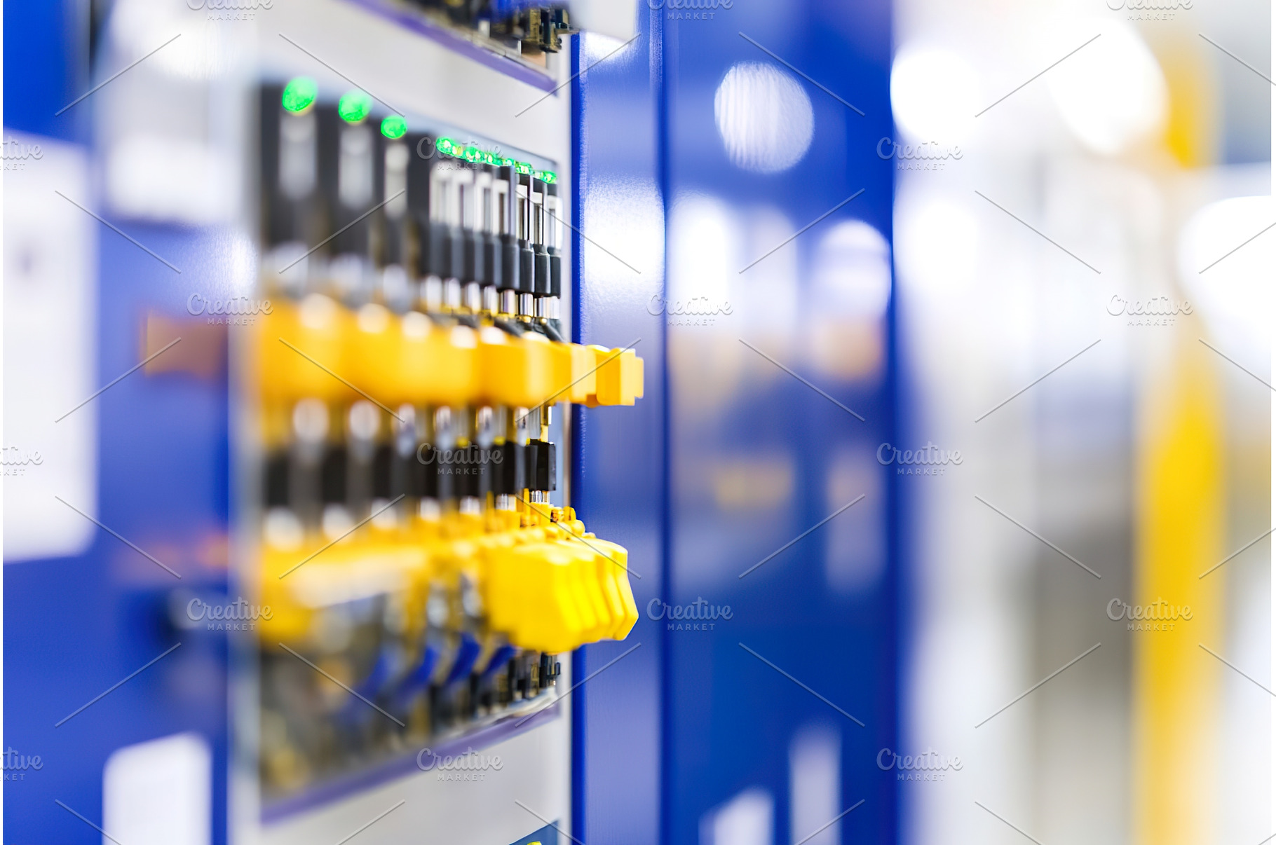 Close up of industrial control panel, an Industrial Photo by Lermont51