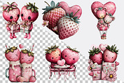 Valentine Strawberry Clipart Bundle., an Illustration by SVGArt (Thumbnail 4 of 8)