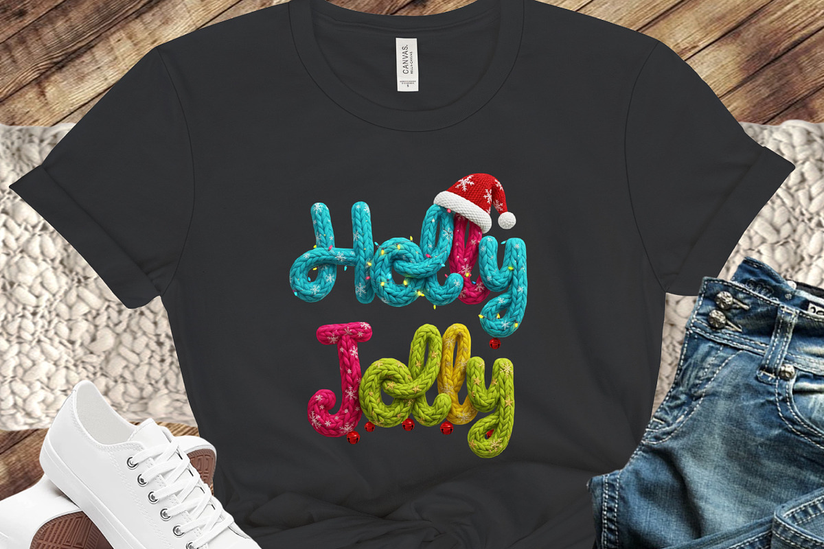 Holly Jolly Png Christmas Faux Yarn, an Illustration by designcity5 (Photo 2 of 8)