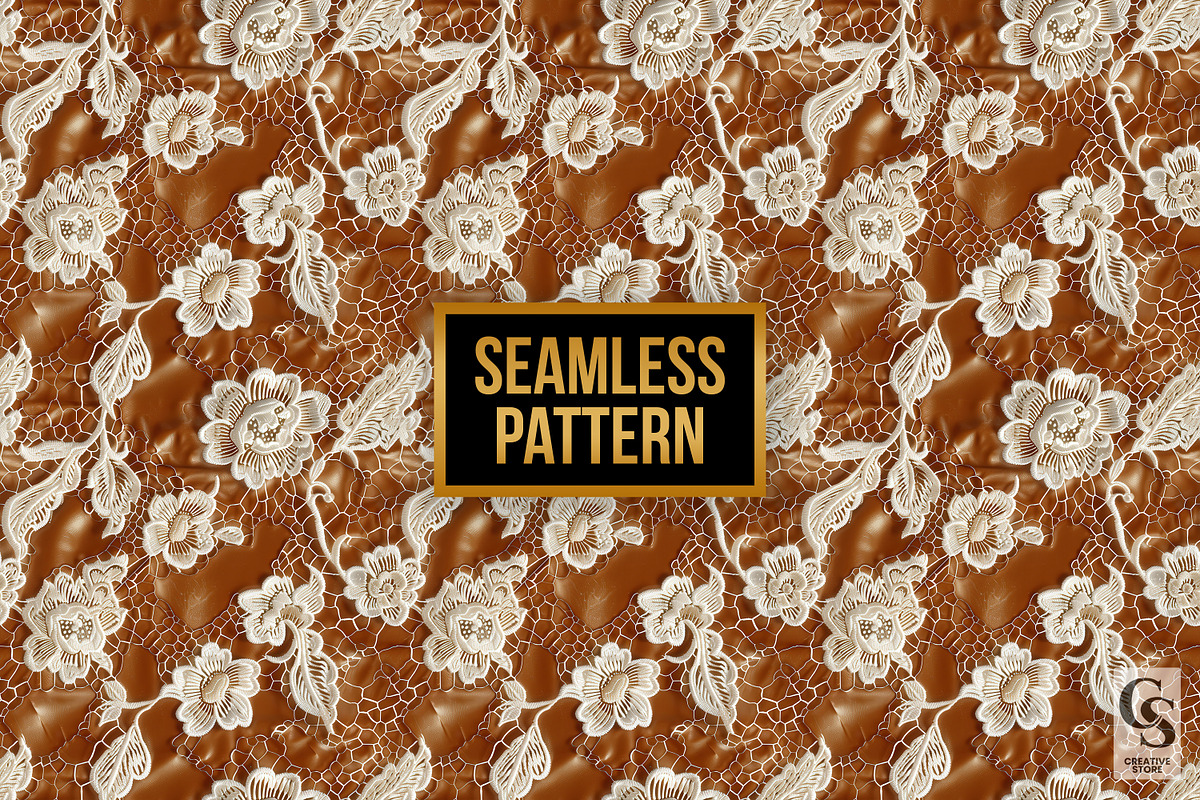 Brown Leather Lace Seamless Pattern, a Pattern Graphic by Creative Store (Photo 4 of 5)