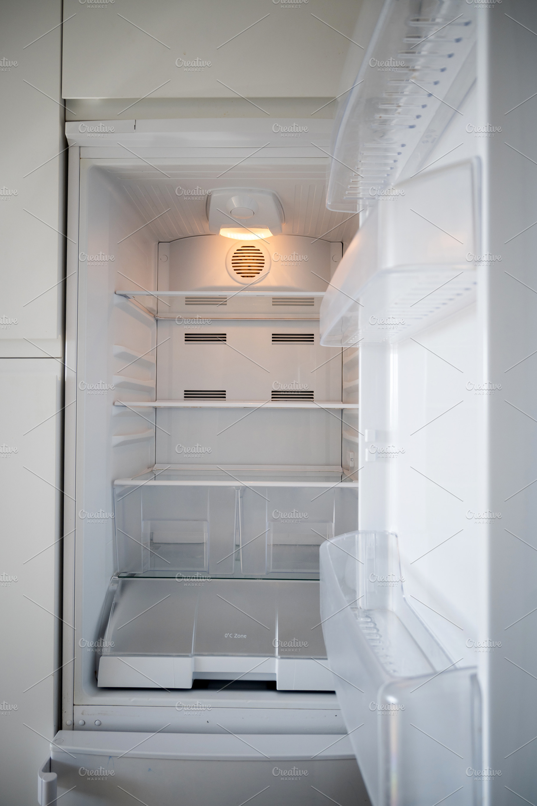 Empty Refrigerator Ready for Grocery Shopping or Meal Preparation, a Food & Drink Photo by etorres69