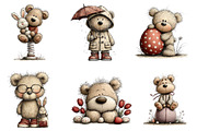 Whimsical Easter Teddy Bear Clipart, an Illustration by CreationArt (Thumbnail 5 of 5)