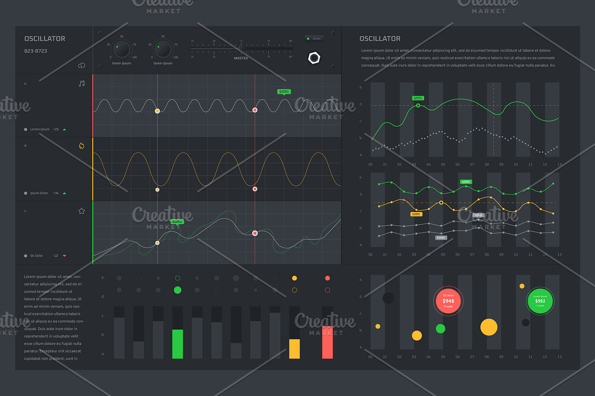 elements of infographics, a Templates & Theme by fet
