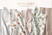 Peony Love watercolor patterns, an Illustration by Angele Kamp (Thumbnail 8 of 10)