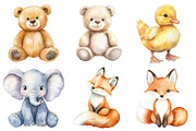 Watercolor Cute Little Animal, an Illustration by CitraGraphics (Thumbnail 3 of 5)