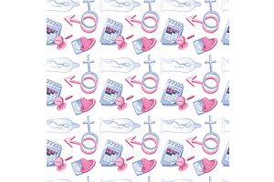contraception pattern. safe sex, an Object Illustration by Multigon