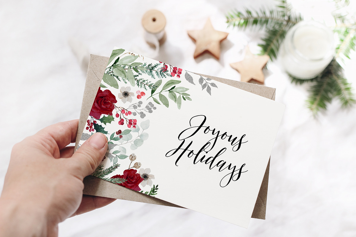 Merry & Bright Watercolor Botanicals, an Illustration by studioequinox (Photo 10 of 10)