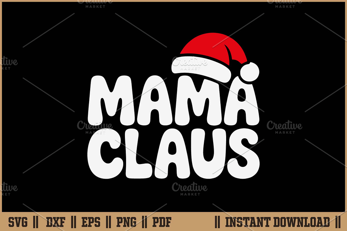 Mama Claus Funny Christmas Mom SVG, a Seasonal Illustration by Handy Arts Studio (Photo 1 of 3)