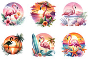 Flamingo Beach Sunset, an Illustration by DreamArtGraphic (Thumbnail 4 of 4)