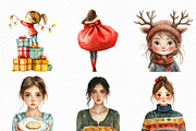Cute Holiday Girls–Funny Christmas, an Illustration by Craft Nest (Thumbnail 2 of 6)