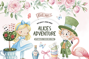 Watercolor Alice Adventures PNG, an Illustration by TatiMockup (Thumbnail 1 of 5)