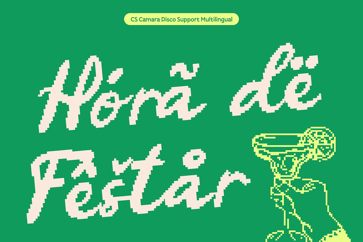 CS Camara Pixel, a Script Font by Craft Supply Co. (Photo 7 of 8)