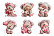 Teddy bear valentines day clipart, an Illustration by SinaCreation (Thumbnail 9 of 11)
