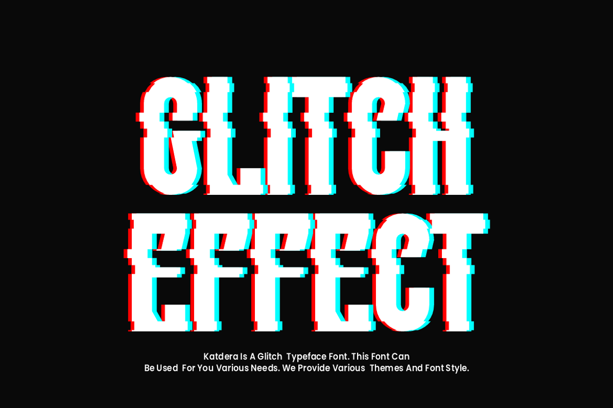 Katdera - Glitch Pixel Font, a Sans Serif Font by Iqsiart Studio (Photo 2 of 6)