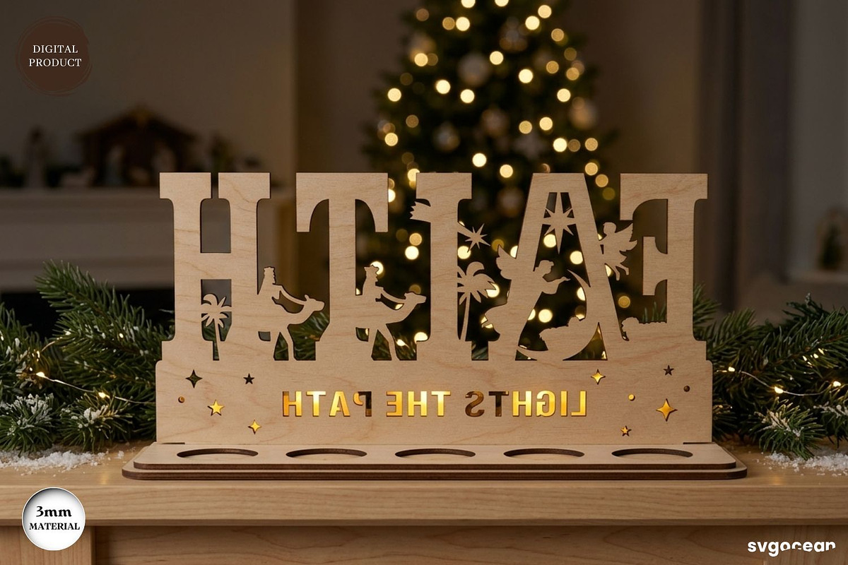 Nativity Candle Holder SVG Bundle, a Decorative Illustration by svgocean (Photo 3 of 14)
