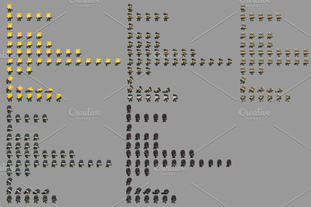 Characters Spritesheet, a Texture Illustration by pzUH (Photo 4 of 4)