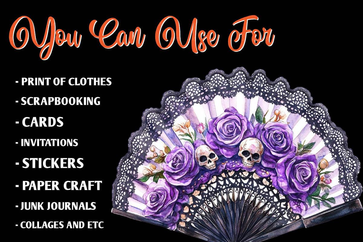 Halloween & Purple Roses Clipart, an Illustration by CreationArt (Photo 3 of 9)