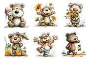 Whimsical Summer Teddy Bear Clipart, an Illustration by Dream Creation (Thumbnail 3 of 7)
