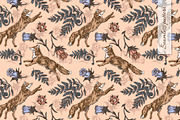 Running foxes. Set seamless pattern., a Pattern Graphic by Kseniakrop (Thumbnail 4 of 6)