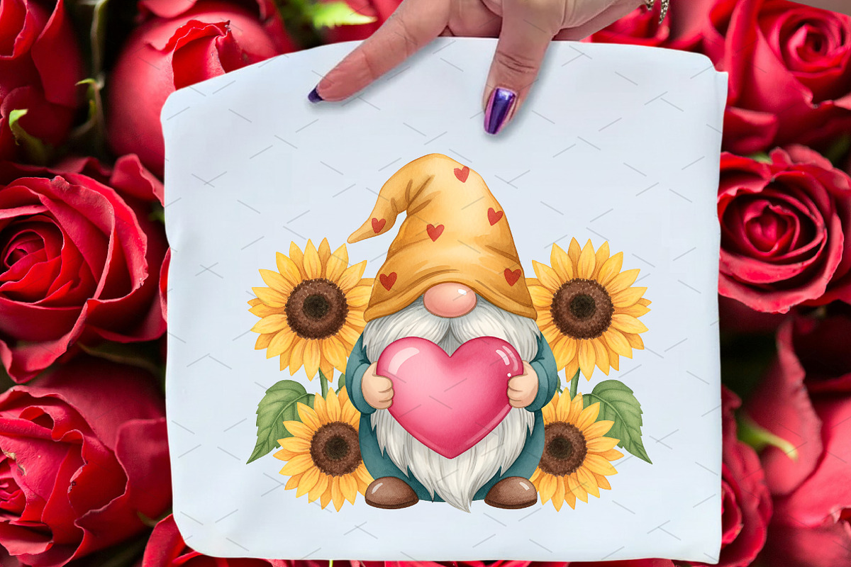 Happy Valentines Gnome with Sunflowe, a Graphic by Libby Wishes (Photo 7 of 7)