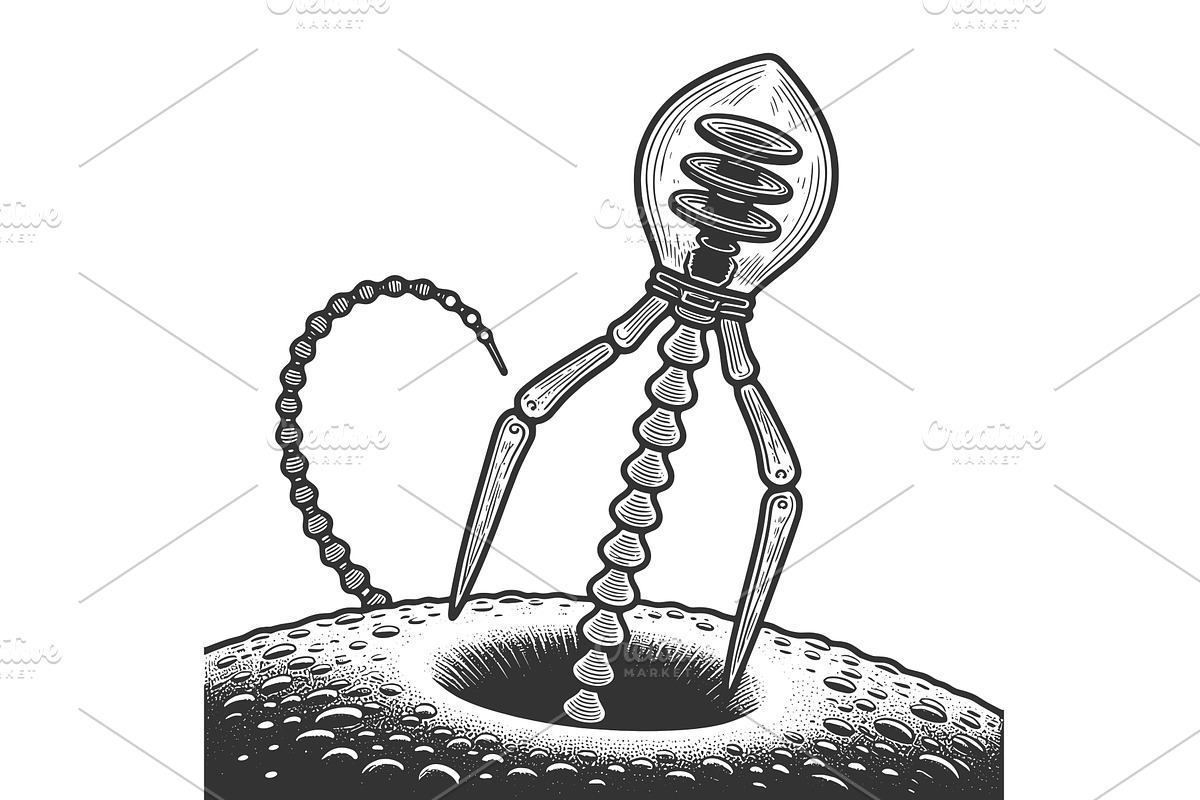 Surreal Lightbulb Machine Drilling, an Illustration by AlexArt